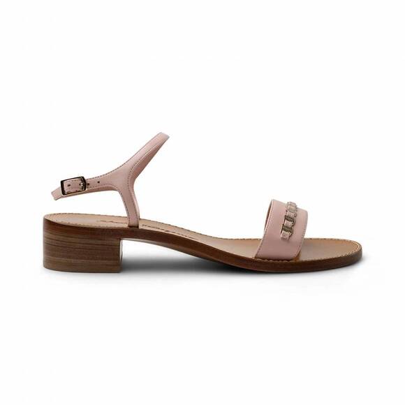 NEW SALVATORE FERRAGAMO women's chain detail sandals in pink